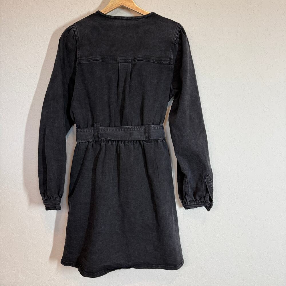 Women's‎ Habitual Black Denim Blue Jean Long Sleeve Button Up Dress Size S - Picture 8 of 10